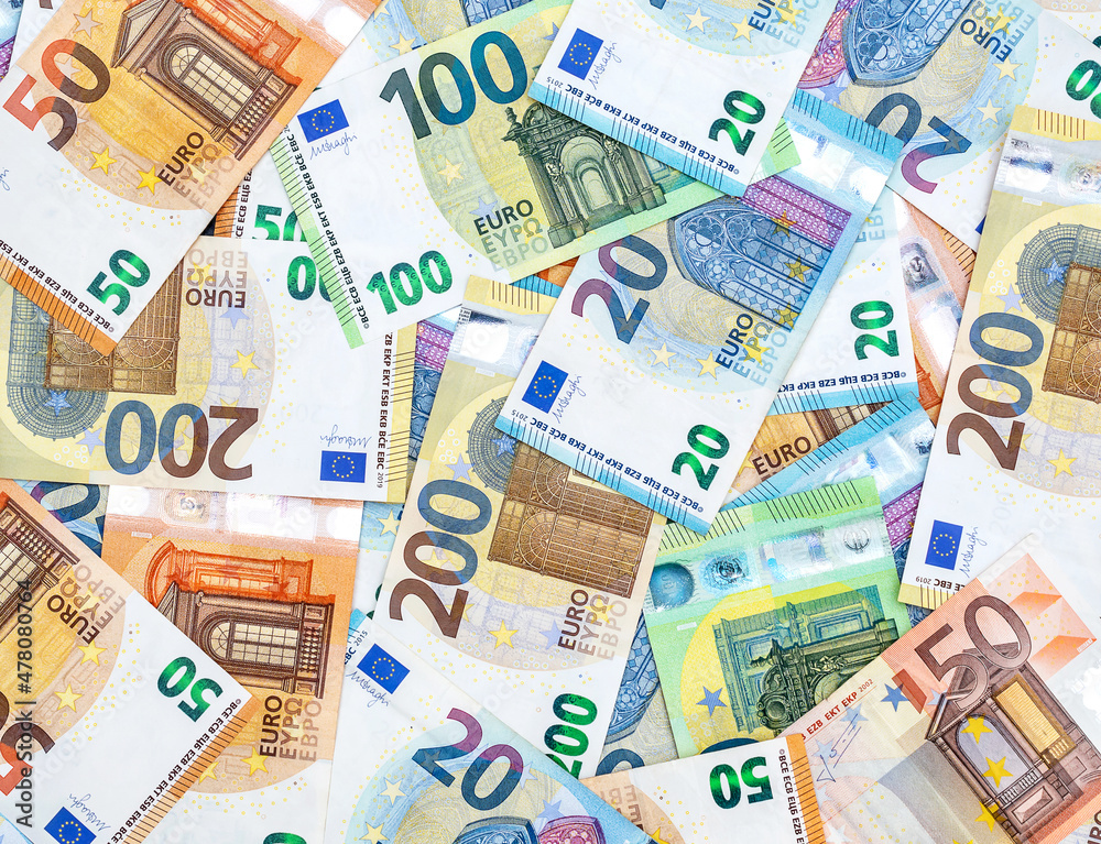 Different euro bills as financial background. Different euro bills as financial background.