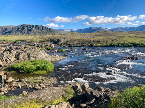 A Typical Iclandic Landscape with a River photo