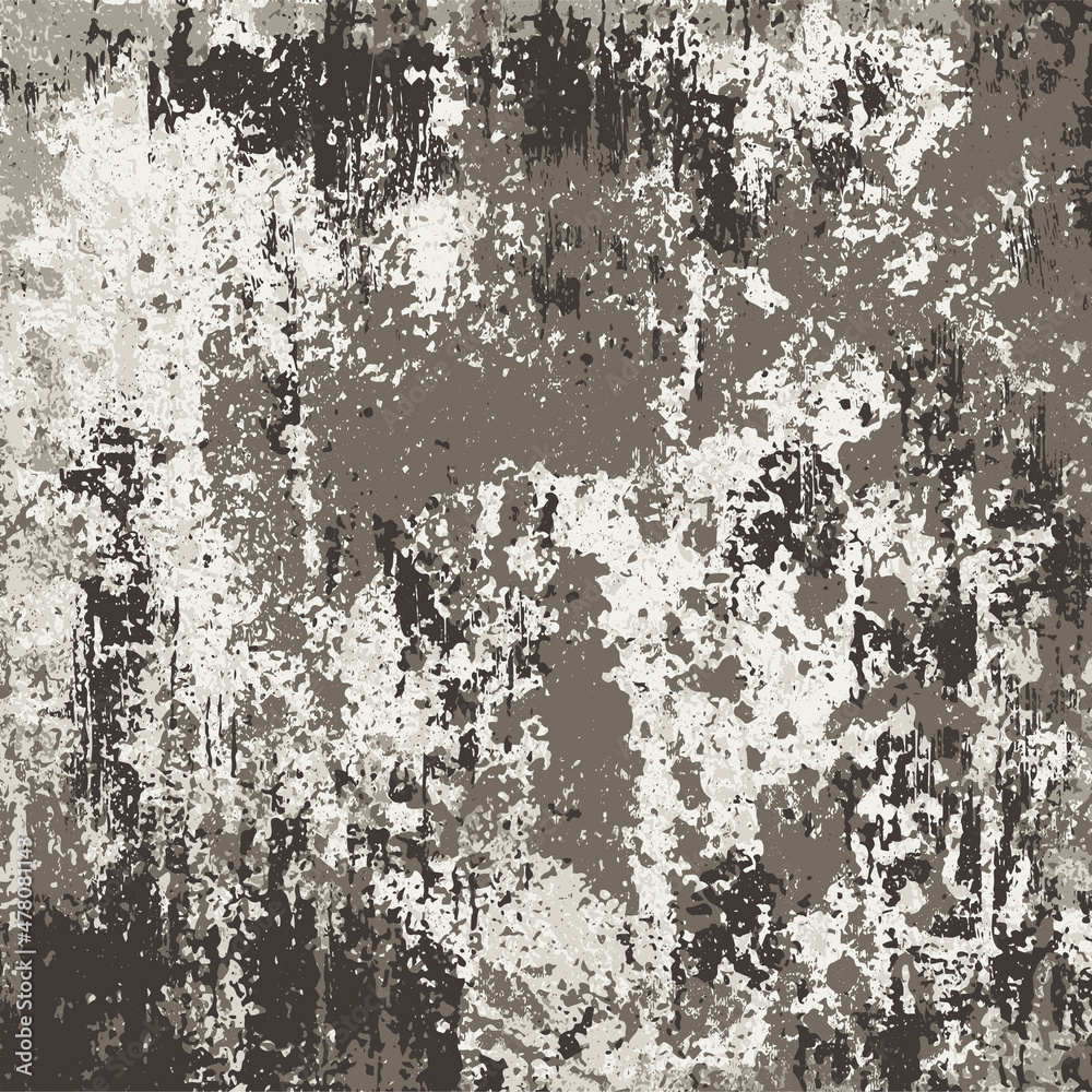 Grunge background is grey. Abstract scratched texture. Vector graffiti