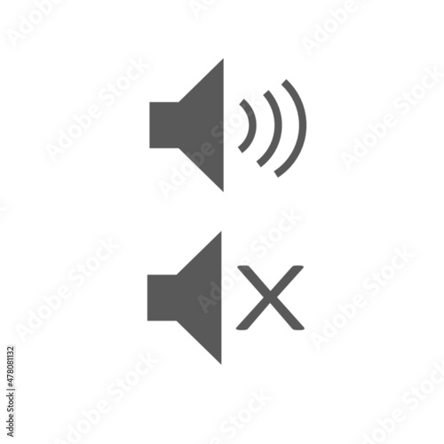 vector icon sound on and silent sound on white background