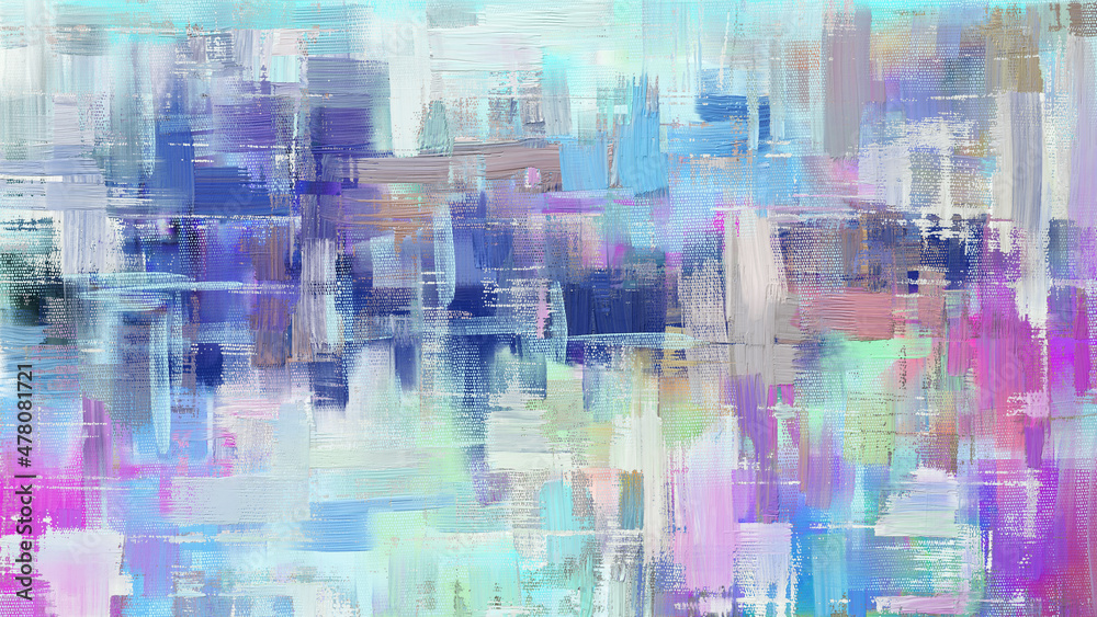 Naklejka premium Bright paint strokes, very colorful artwork, oil painting on canvas. Multicolored artistic texture