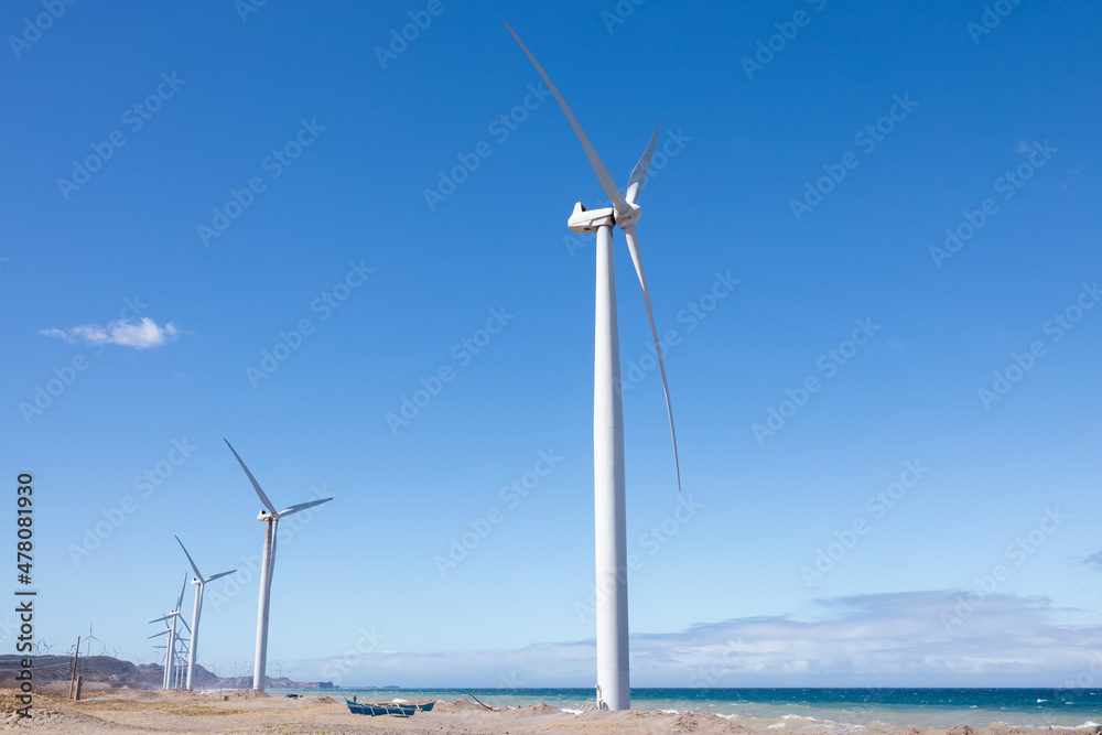 Beautiful Windmills landscape at Ilocos norte