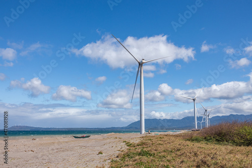 Beautiful Windmills landscape at Ilocos norte