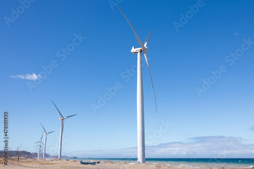 Beautiful Windmills landscape at Ilocos norte photo