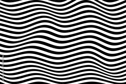 Wave line pattern. Seamless pattern wavy line background illustration. Abstract black and white line wave background. Texture wave simple background. © nice17