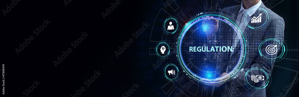 Business, Technology, Internet and network concept. Regulation Compliance Rules Law Standard. Business, Technology, Internet and network concept. Regulation Compliance Rules Law Standard.