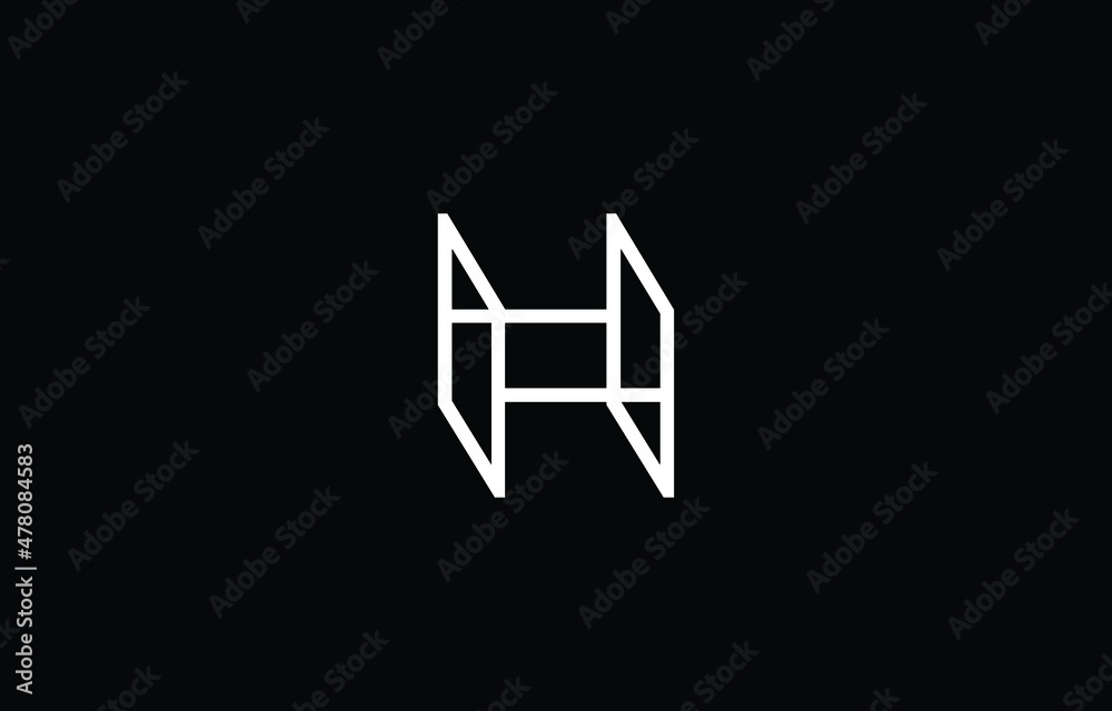Initial H letter logo design with black background
Initial H letter logo design with black background
