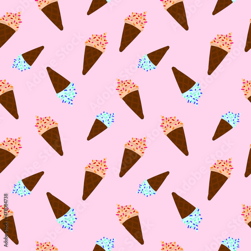 Seamless pattern with ice cream