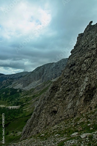 Austrian Alps - view from the footpath of the Schafkögel to the Schrocken mountain near Hinterstoder in Totes Gebirge photo