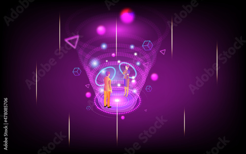 Concept of Future digital technology metaverse, colorful background. Vector illustration eps10