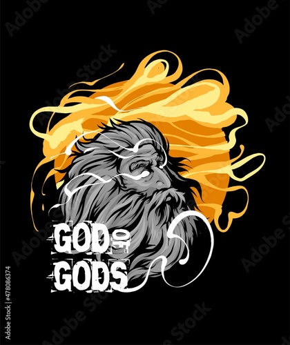 zeus head illustration