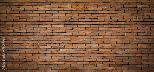 Old brown brick wall texture can be use as background 