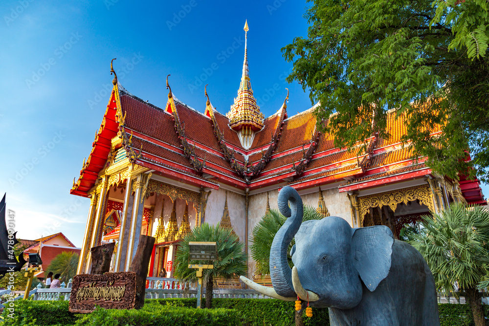 Naklejka premium Wat Chalong temple in Phuket, Thailand