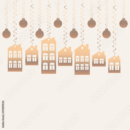 advertising banner or postcard - housewarming, sale or rental of housing on a turnkey basis. Apartments or houses