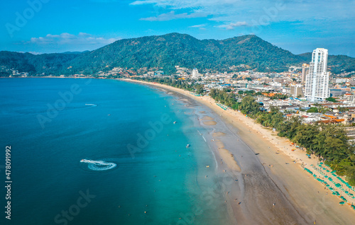 Aerial view in Patong beach in Phuket Province, Thailand © pierrick