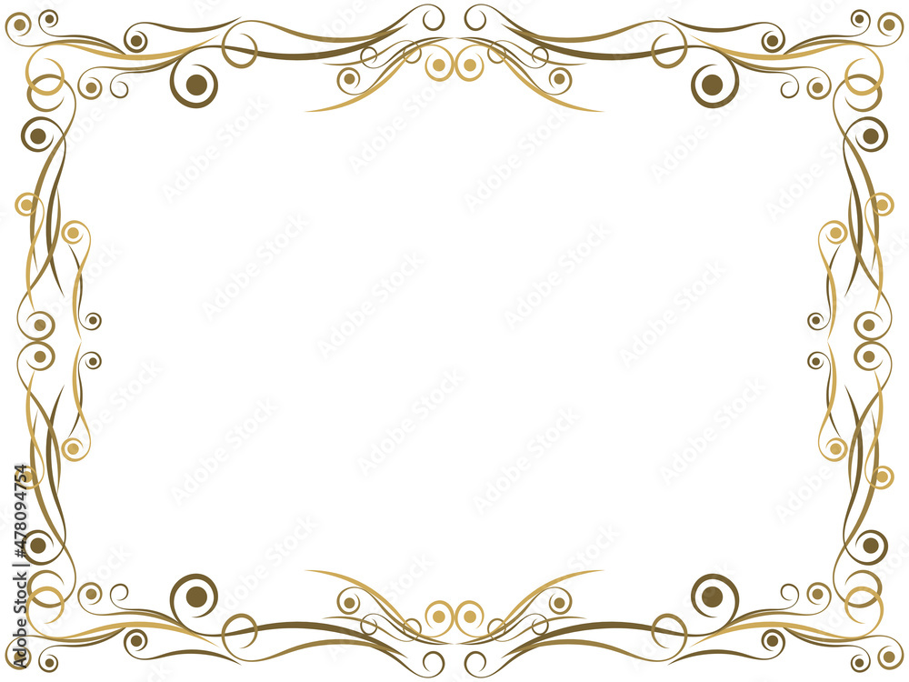Art deco frame with swirls. Art Nouveau linear border. Design a template for invitations, leaflets and greeting cards. Geometric golden frame. The style of the 1920s - 1930s. Vector illustration Art deco frame with swirls. Art Nouveau linear border. Design a template for invitations, leaflets and greeting cards. Geometric golden frame. The style of the 1920s - 1930s. Vector illustration