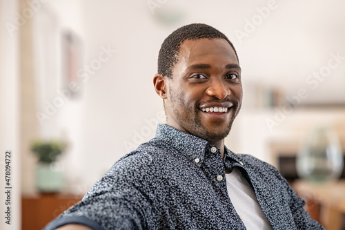 Handsome black mature man looking at camera