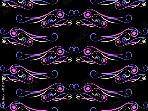 Art deco seamless pattern with swirls. Vintage background in the Art Nouveau style of the 1920s - 1930s. Linear art. Design for wallpaper, wrapping paper and fabric printing. Vector illustration