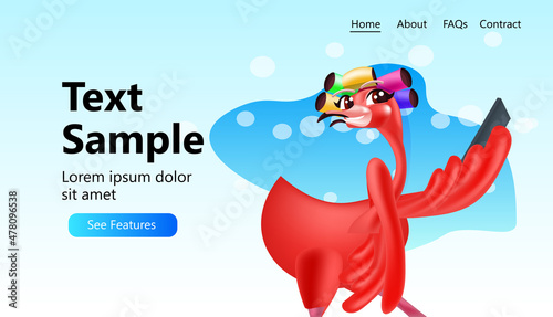 ostrich using smartphone animal with cellphone social media network digital addiction concept