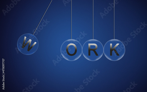 Work Title on Newton's Cradle Swings in Pendulum Bubble