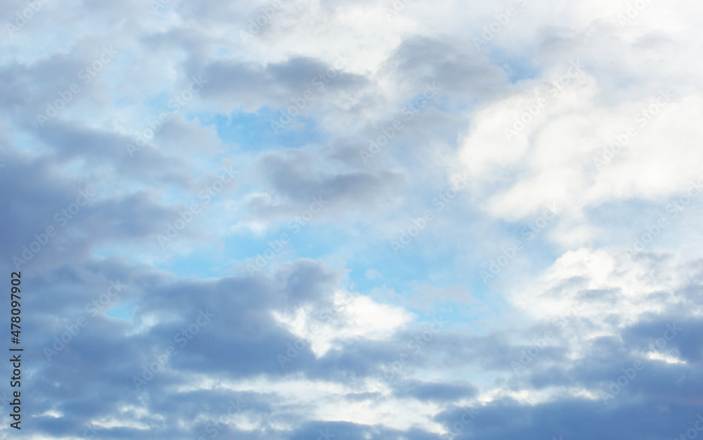 Panorama evening sky with clouds