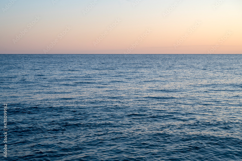 Obraz premium Mediterranean seascape in winter at sunset