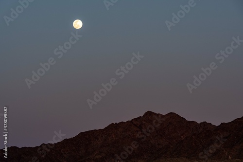 A bright full moon in Yuma, Arizona