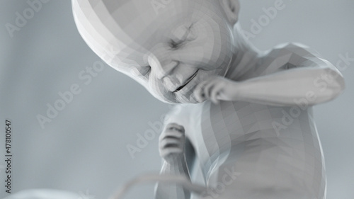 3d rendered illustration of an abstract human fetus - week 21