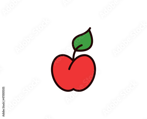 Apple line icon. High quality outline symbol for web design or mobile app. Thin line sign for design logo. Color outline pictogram on white background