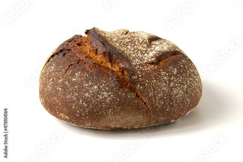 Rye bread on a white background