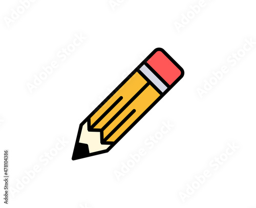 Pencil line icon. High quality outline symbol for web design or mobile app. Thin line sign for design logo. Color outline pictogram on white background