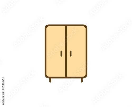 Wardrobe flat icon. Single high quality outline symbol for web design or mobile app.  House thin line signs for design logo, visit card, etc. Outline pictogram EPS10