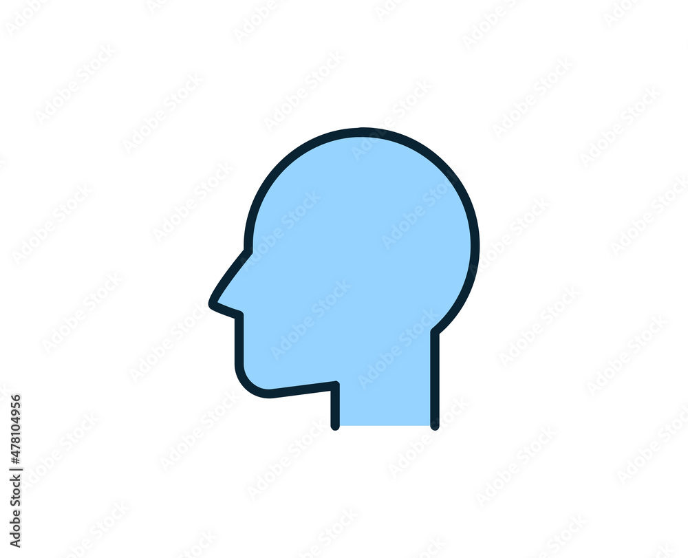 Head line icon. High quality outline symbol for web design or mobile app. Thin line sign for design logo. Color outline pictogram on white background