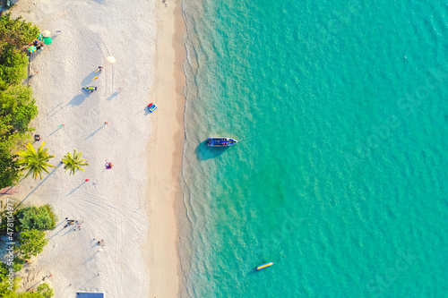 Aerial view in Patong beach in Phuket Province, Thailand photo
