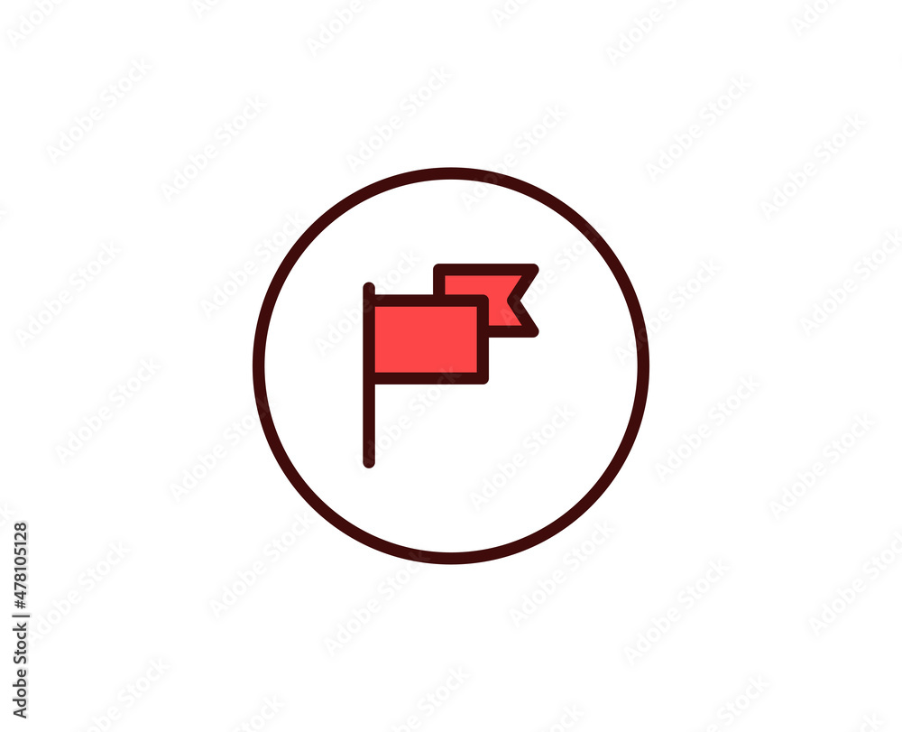 Flag line icon. Vector symbol in trendy flat style on white background. Travel sing for design. Flag line icon. Vector symbol in trendy flat style on white background. Travel sing for design.