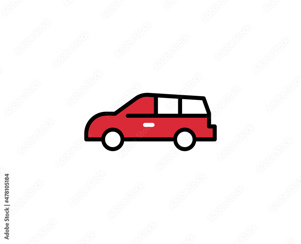 Car line icon. Vector symbol in trendy flat style on white background. Travel sing for design. Car line icon. Vector symbol in trendy flat style on white background. Travel sing for design.