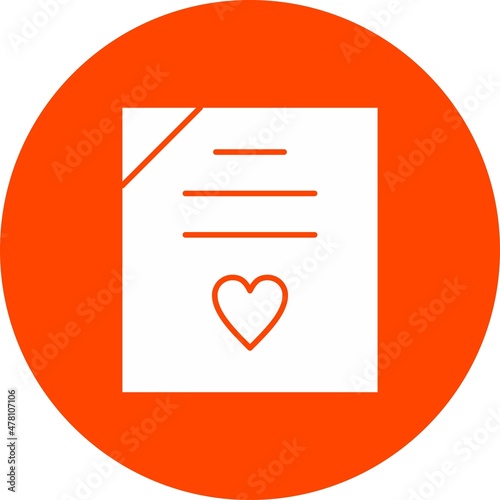 Wedding Contract Glyph Circle Vector Icon Design