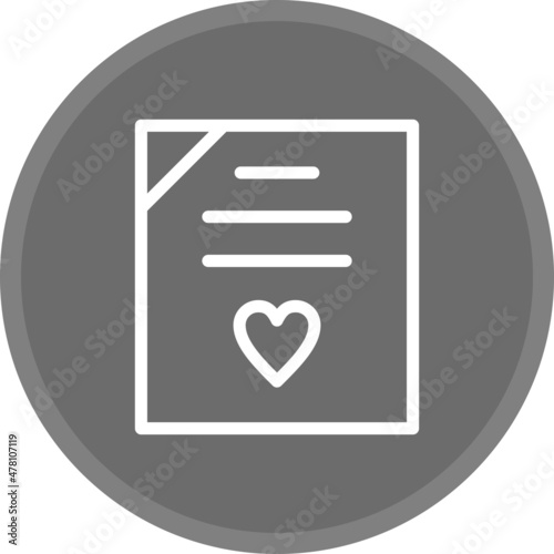 Wedding Contract Line Circle Grey Vector Icon Design