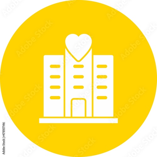 Honeymoon Glyph Circle Vector Icon Design