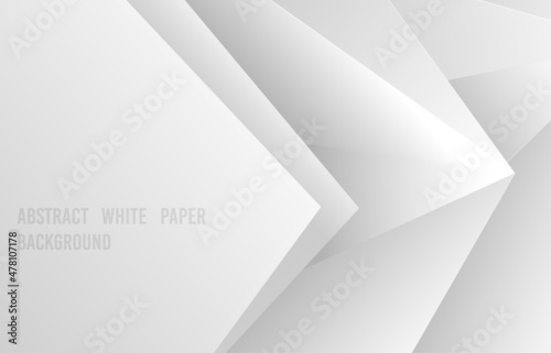 Abstract gradient white and gray template style of paper cut. Overlapping design of triangles shape pattern background. Illustration vector