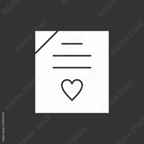Wedding Contract Glyph Inverted Vector Icon Design