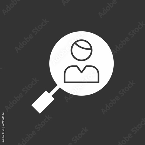 Searching Glyph Inverted Vector Icon Design