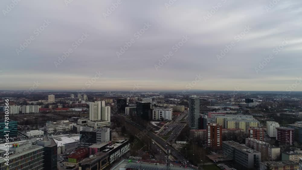 Aerial Flyover Zagreb, Croatia - Tall Hotel Buildings And Apartments Aerial Flyover Zagreb, Croatia - Tall Hotel Buildings And Apartments