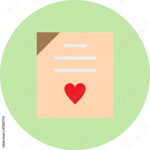 Wedding Contract Flat Circle Vector Icon Design
