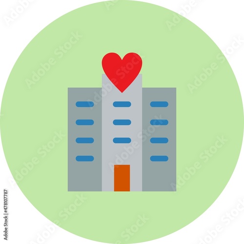 Honeymoon Flat Circle Vector Icon Design