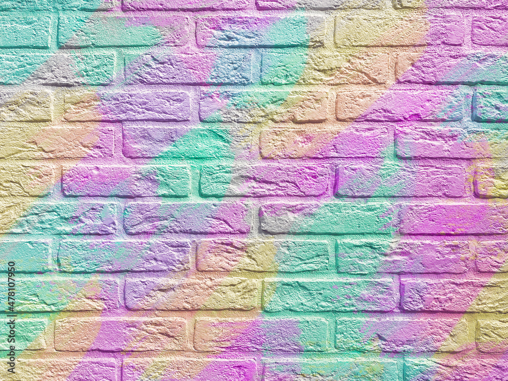 colored painted brick wall. the texture of a stone wall. masonry