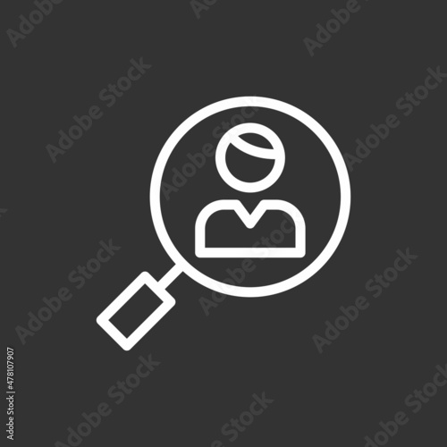 Searching Line Inverted Vector Icon Design