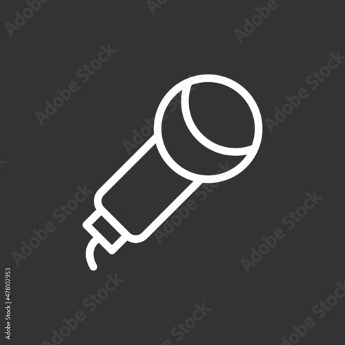 Microphone Line Inverted Vector Icon Design