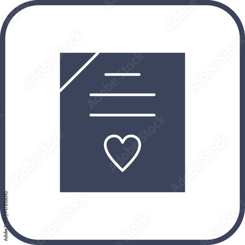 Wedding Contract Glyph Round Corner Vector Icon Design