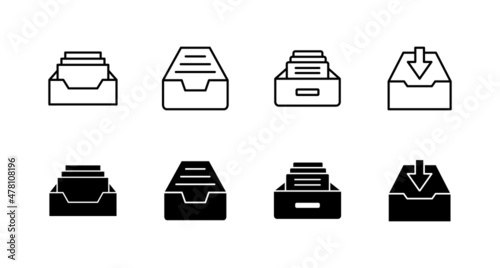 Archive folders icon set. Document vector icon. Archive storage icon.
